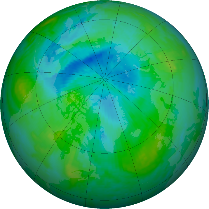 Arctic ozone map for 17 August 2000